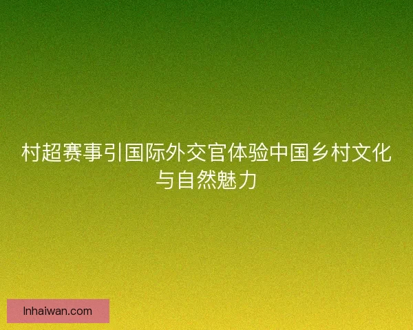 村超赛事引国际外交官体验中国乡村文化与自然魅力